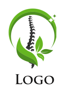 create a ortho logo spine cord with leaves