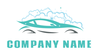 create a cleaning logo sports car for car wash