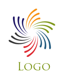 logistics logo icon star flower rotation - logodesign.net