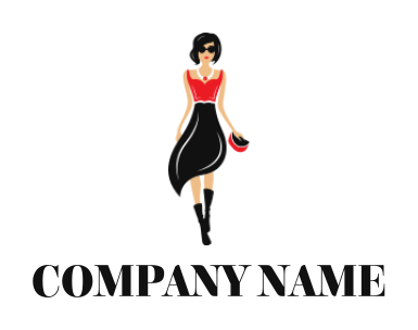 fashion logo maker stylish woman in mid length skirt