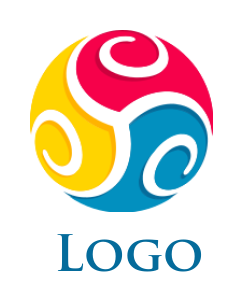 printing logo online swirl in colorful circle