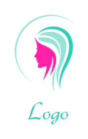 make a beauty logo swoosh over girl side profile with hair - logodesign.net
