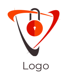 security logo swooshes with hanging padlock