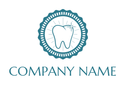 design a medical logo teeth inside the vintage badge 