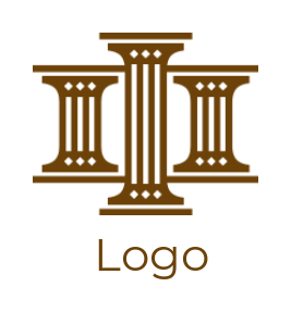 law firm logo template three courthouse pillars