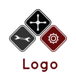 create a handyman logo tools in rounded squares - logodesign.net