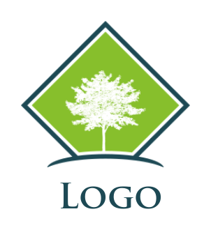 landscape logo template tree in a rhombus shape - logodesign.net