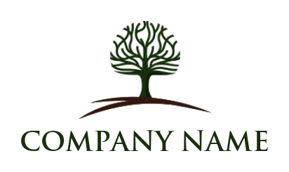 landscape logo maker tree with line branches