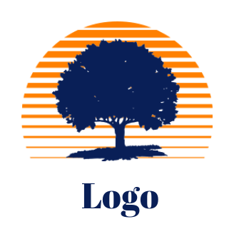landscape logo icon tree with sun - logodesign.net