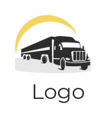 generate a transportation logo truck and sun - logodesign.net