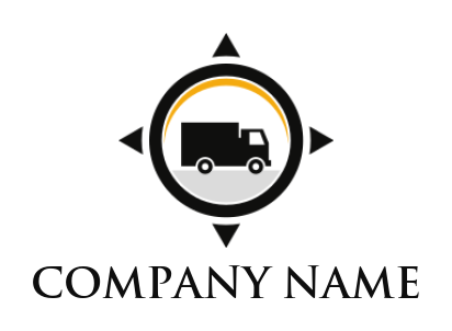logistics logo maker truck in circle - logodesign.net