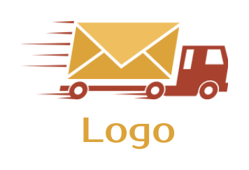 logistics logo icon truck with message - logodesign.net