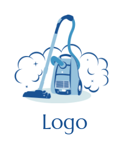 cleaning logo icon vacuum cleaner with clouds - logodesign.net