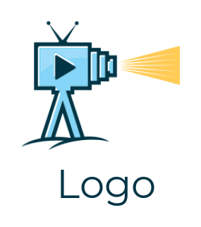 create a media logo video camera merge with TV
