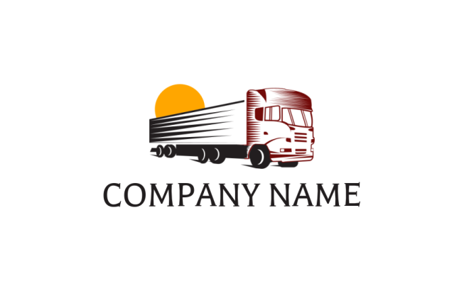 transportation logo maker vintage cargo trailer with sun - logodesign.net