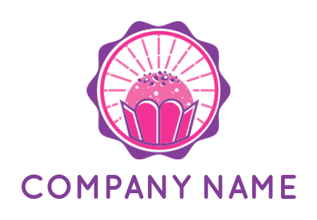food logo icon vintage cupcake emblem - logodesign.net