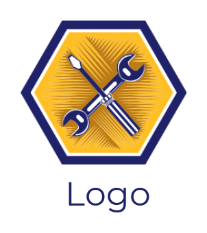handyman logo online vintage screw and wrench crossed 