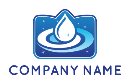 cleaning logo water drop with swooshes in shield