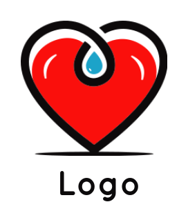 dating logo template water drop in line art heart - logodesign.net