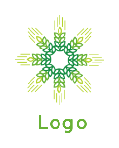 agriculture logo of wheat leaves forming a star