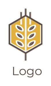 agriculture logo online wheat stalk in hexagon