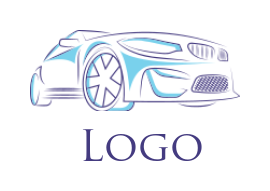 auto logo template line art sports car