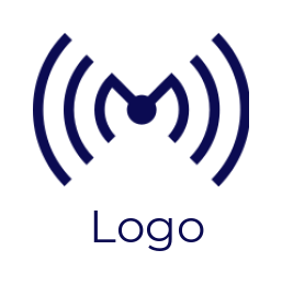 Letter M logo maker forming WiFi signals