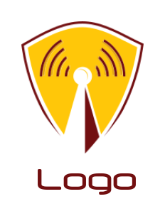 make a communication logo wifi signal in shield