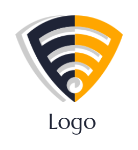 internet logo maker wifi signals in shield