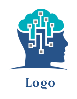 research logo of wires connection inside brain