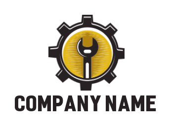 engineering logo maker wrench in gear - logodesign.net