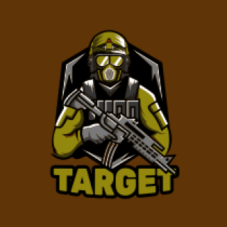 games logo online soldier with gun in shield