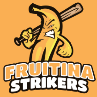 sports mascot logo angry banana with bat