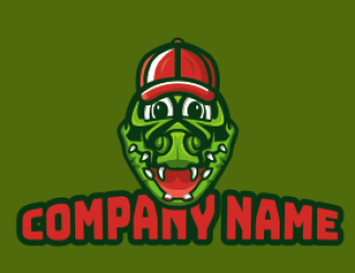 animal logo cute alligator mascot with cap