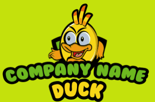 animal logo maker funny duck mascot in shield