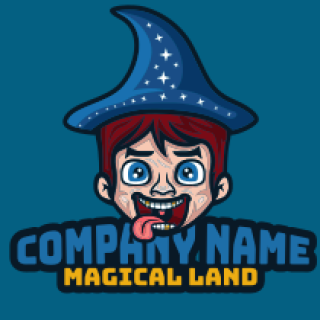 games logo boy magician wizard mascot