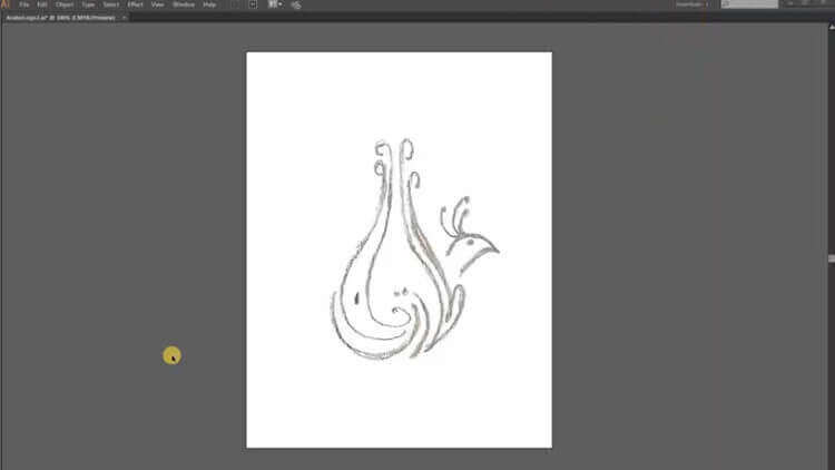 Arabic calligraphy sketch of bird