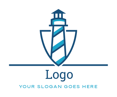 consulting logo a line art lighthouse in shield