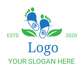 abstract footprints with leaves for spa or podiatrist logo creator