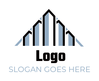 real estate logo lines in triangle shape