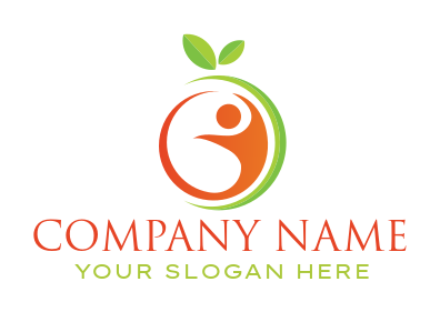medical logo nutritionist in abstract orange