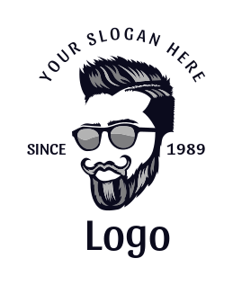 fashion logo stylish man with beard and mustache
