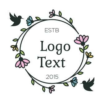 make a beauty logo icon birds with floral vines