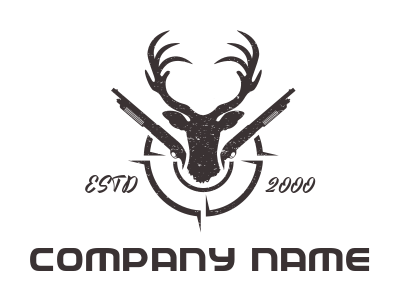 hunting logo buck head in target guns