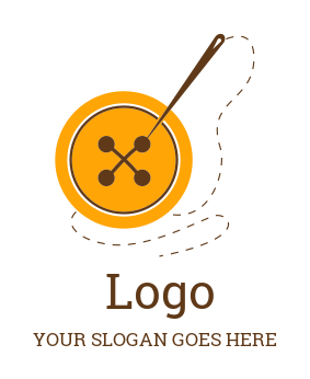 apparel logo icon button with thread and needles