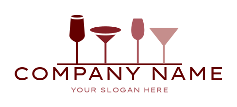 restaurant logo symbol cocktail glasses