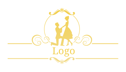 dating logo couple in ornament carriage