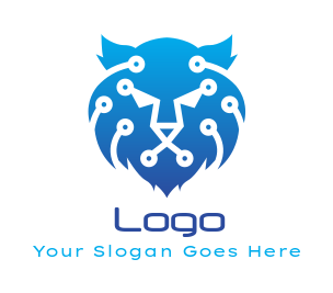 IT logo aggressive cyber bot tiger head