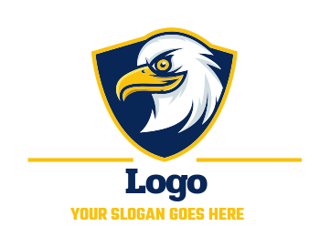 animal logo online eagle in shied with beak