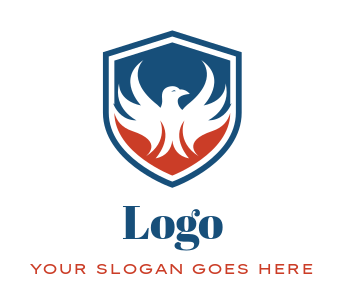 design an animal logo eagle set inside shield crest 